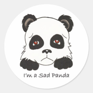 Sticker Rond Panda triste