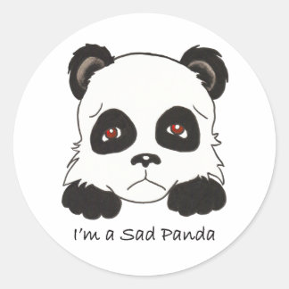Sticker Rond Panda triste