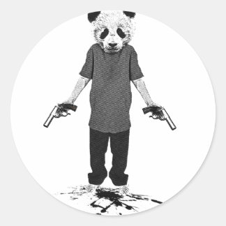 Sticker Rond Panda tueuse