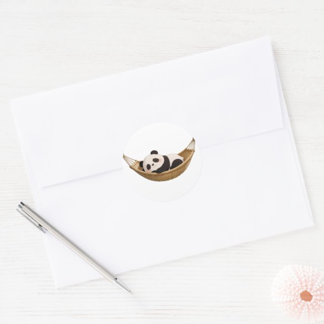 Sticker Rond panda,warm,healing,slow-paced,inner peace #016 (Enveloppe)