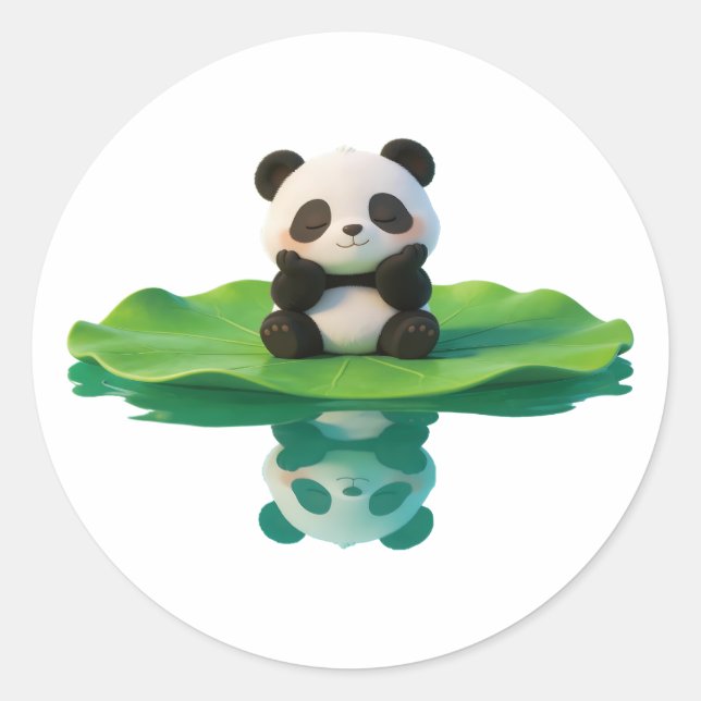 Sticker Rond panda,warm,healing,slow-paced,inner peace #07 (Devant)