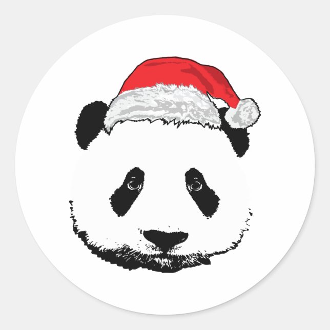 Sticker Rond Panda X-Mas (Devant)