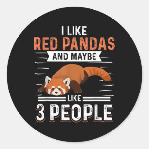 Sticker Rond Pandas Rouges J'Aime Pandas Rouges Et Peut-Être 3 