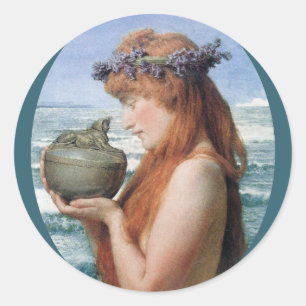 Sticker Rond Pandore par Sir Lawrence Alma-Tadema