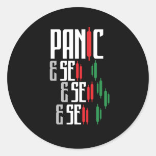 Sticker Rond Panic Vendre Stock marché Crash Trading Forex Cade