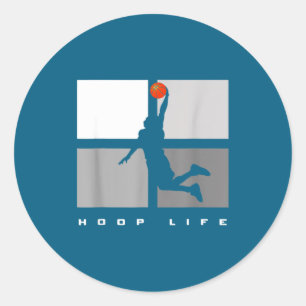 Sticker Rond Panier de Basketball Vie Hommes Garçons Basketball