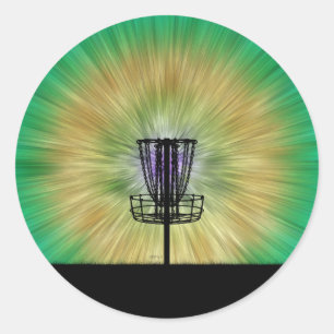Sticker Rond Panier de golf Tie Dye Disk