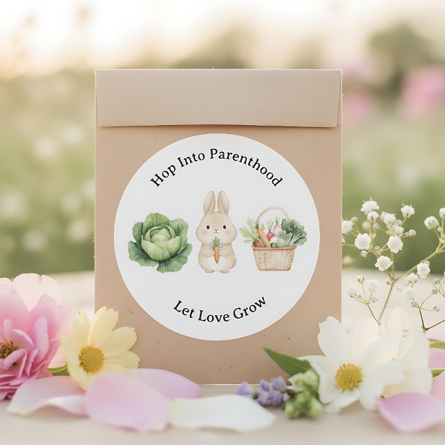 Sticker Rond Panier de légumes Lapin de conte de fées Cadeau de (Créateur téléchargé)