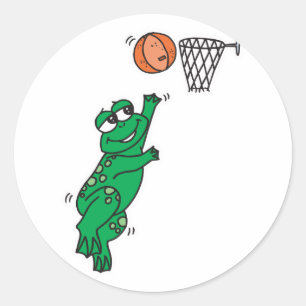 Sticker Rond panier de tir de grenouille mignon