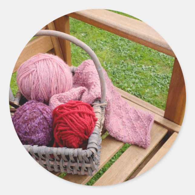 Sticker Rond panier de tricot (Devant)