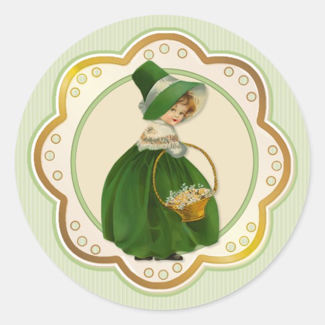 Sticker Rond Panier et colle irlandais (Devant)