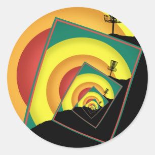 Sticker Rond Paniers de golf de disque tournant 3