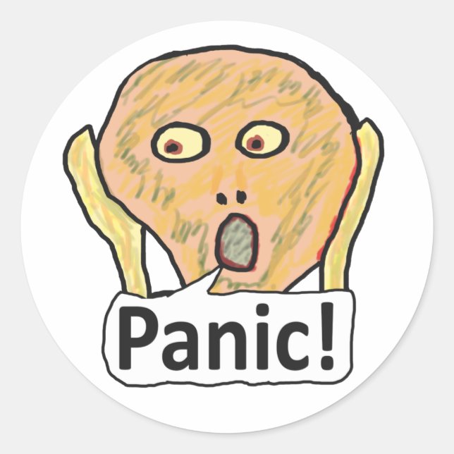 Sticker Rond Panique ! (Devant)