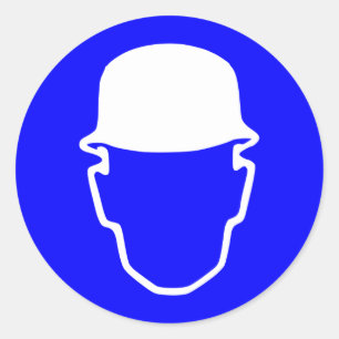 Sticker Rond Panneau Casque de Protection