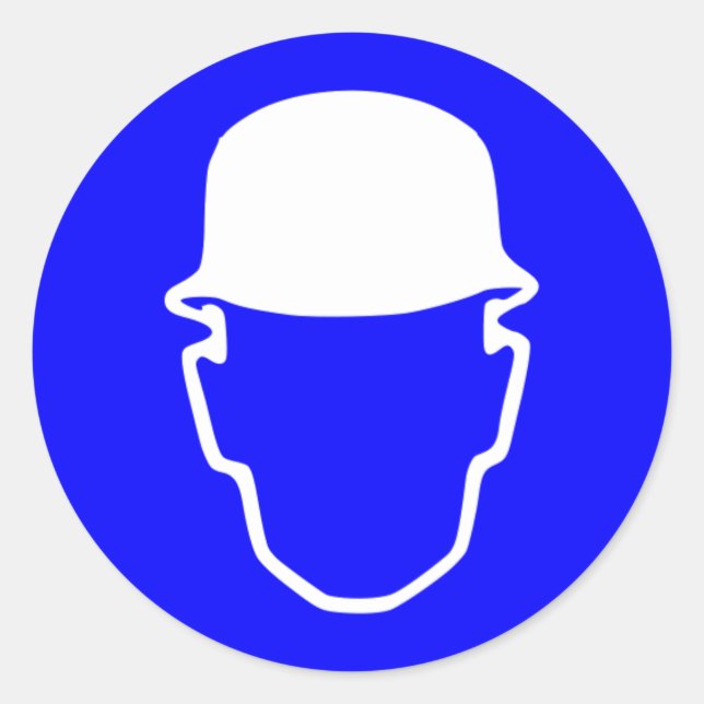 Sticker Rond Panneau Casque de Protection (Devant)