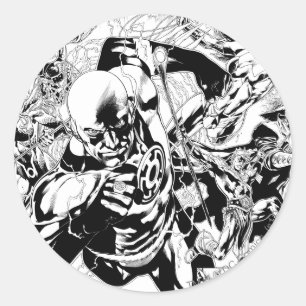 Sticker Rond Panneau comique nocturne le plus noir