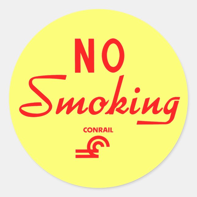 Sticker Rond Panneau Conrail No Smoking (Devant)