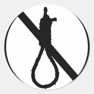 Sticker Rond Panneau contre la peine capitale