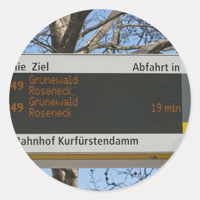 Sticker Rond Panneau d'arrêt de bus à Berlin (Devant)