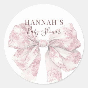 Sticker Rond Panneau de bienvenue élégant rose toile arc pour B