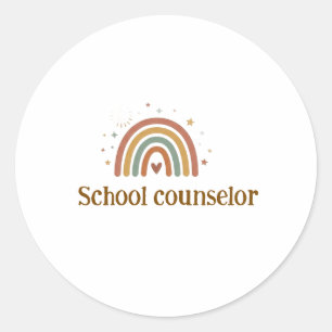 Sticker Rond Panneau de bureau de conseiller scolaire arc-en-ci