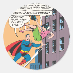 Sticker Rond Panneau de dessin Superman - Lois sujet aux accide