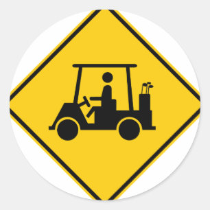 Sticker Rond Panneau de la route de golf Cart