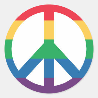 Sticker Rond Panneau de l'autocollant Rainbow Pride Peace
