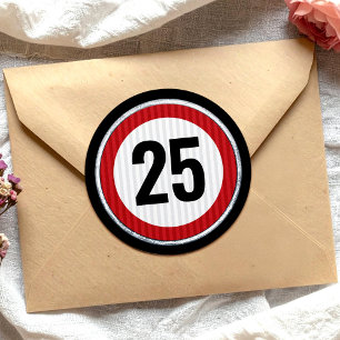 Sticker Rond Panneau de limitation de vitesse pour 25e annivers