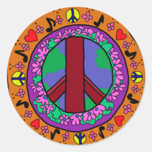 Sticker Rond Panneau de paix