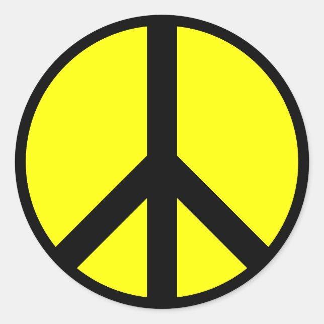 Sticker Rond Panneau de paix (Devant)