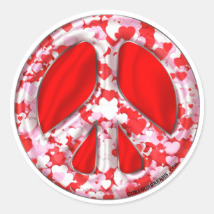 Sticker Rond Panneau de paix Amour