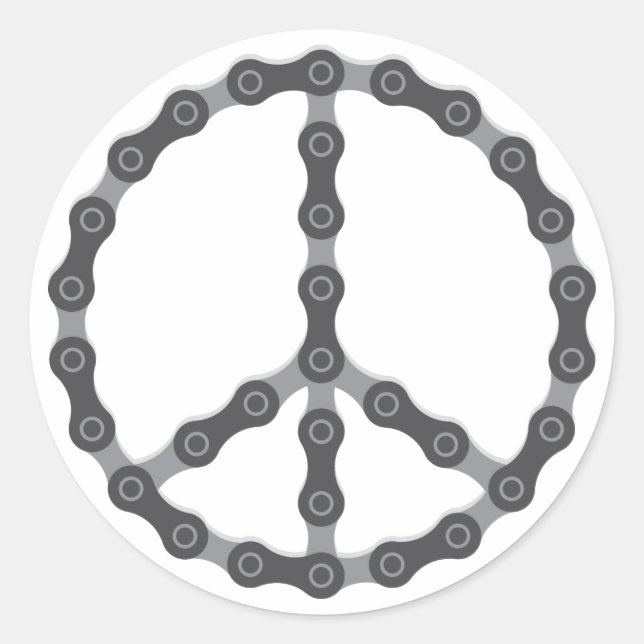 Sticker Rond Panneau de paix de chaîne (Devant)