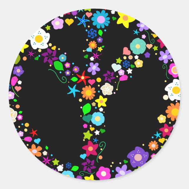 Sticker Rond Panneau de paix inversé - comme son inventeur le v (Devant)