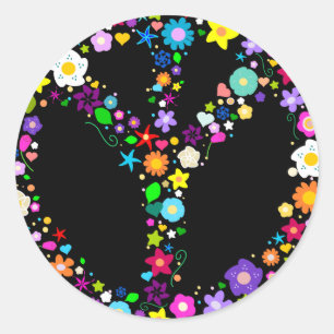 Sticker Rond Panneau de paix inversé - comme son inventeur le v
