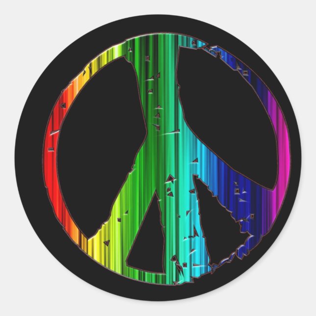 Sticker Rond Panneau de paix Rainbow (Devant)