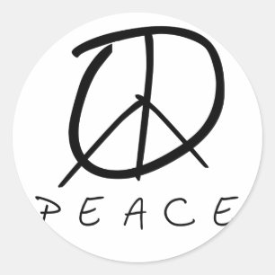 Sticker Rond Panneau de Paix : Scripts à main de bourgeon