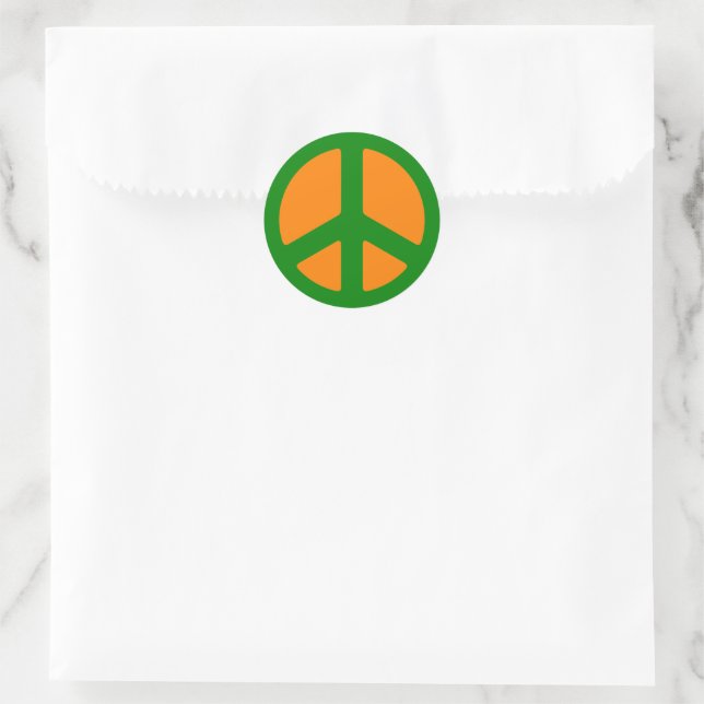 Sticker Rond Panneau de paix vert (Sac)