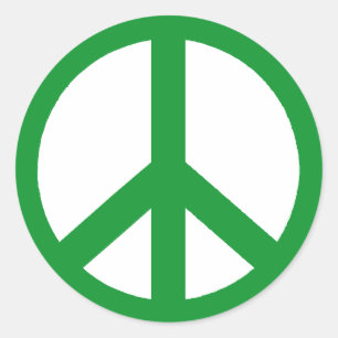 Sticker Rond Panneau de paix vert