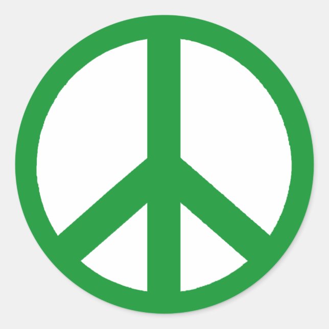 Sticker Rond Panneau de paix vert (Devant)