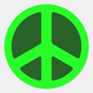 Sticker Rond Panneau de paix vert