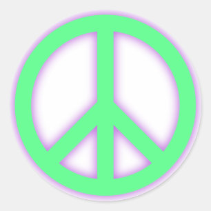 Sticker Rond Panneau de paix vert
