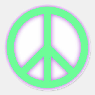 Sticker Rond Panneau de paix vert