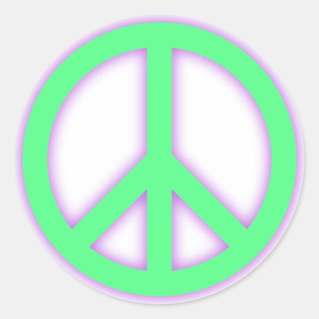 Sticker Rond Panneau de paix vert (Devant)