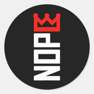 Sticker Rond Panneau de protestation No Kings Vertical