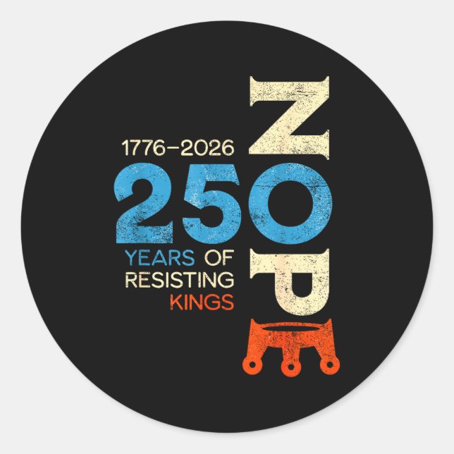 Sticker Rond Panneau de protestation Pas de rois 28 mars 2026  (Devant)