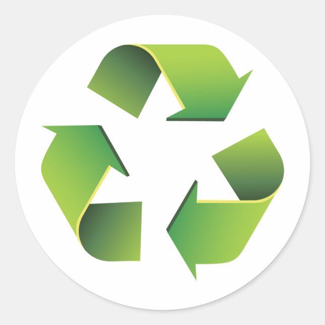 Sticker Rond Panneau de recyclage (Devant)