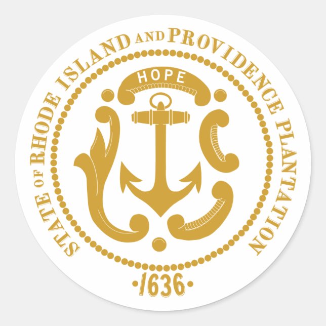 Sticker Rond Panneau de Rhode Island (Devant)