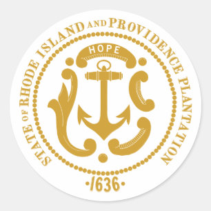 Sticker Rond Panneau de Rhode Island