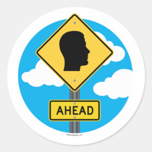 Sticker Rond Panneau de rue AVANT